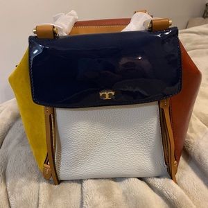 NWT Tory Burch Half Moon Satchel - Colorblock